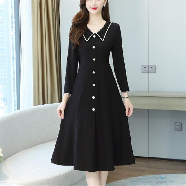 casual dresses autumn winter retro black bottoming dress women fashion long sleeve elegant party vestidos, Black;gray
casual dresses autumn winter retro black bottoming dress women fashion long sleeve elegant party vestidos, Black;gray