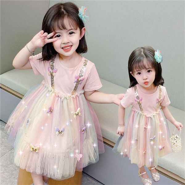 girl's dresses 2021 summer cute baby girls short sleeve dress sweet colorful rainbow tulle butterfly princess kids children clothes, Red;yellow
girl's dresses 2021 summer cute baby girls short sleeve dress sweet colorful rainbow tulle butterfly princess kids children clothes, Red;yellow