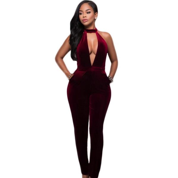 women's jumpsuits & rompers 2021 backless long slim full overall women v neck sleeveless halter pleuche bodysuit bodycon zipper velvet, Black;white
women's jumpsuits & rompers 2021 backless long slim full overall women v neck sleeveless halter pleuche bodysuit bodycon zipper velvet, Black;white