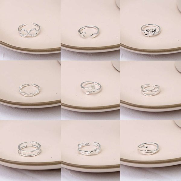925 silver with geometric love small animal electrophoresis black simple opening ring
925 silver with geometric love small animal electrophoresis black simple opening ring