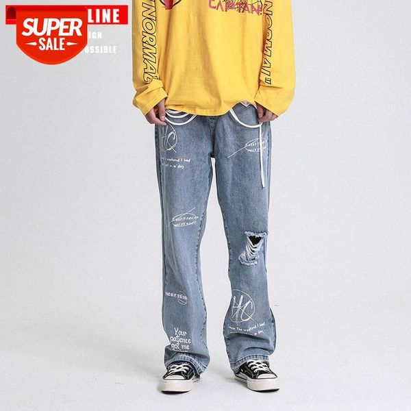 tkpa retro hip hop straight loose old pants ripped graffiti printed jeans for men and women #xg5y, Blue
tkpa retro hip hop straight loose old pants ripped graffiti printed jeans for men and women #xg5y, Blue