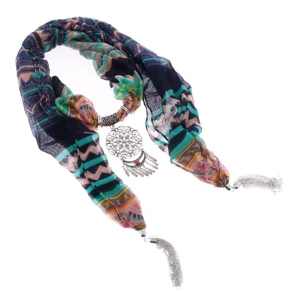 scarves pendant necklace jewelry with radiant scarf pattern multicolored woman accessory, Blue;gray
scarves pendant necklace jewelry with radiant scarf pattern multicolored woman accessory, Blue;gray