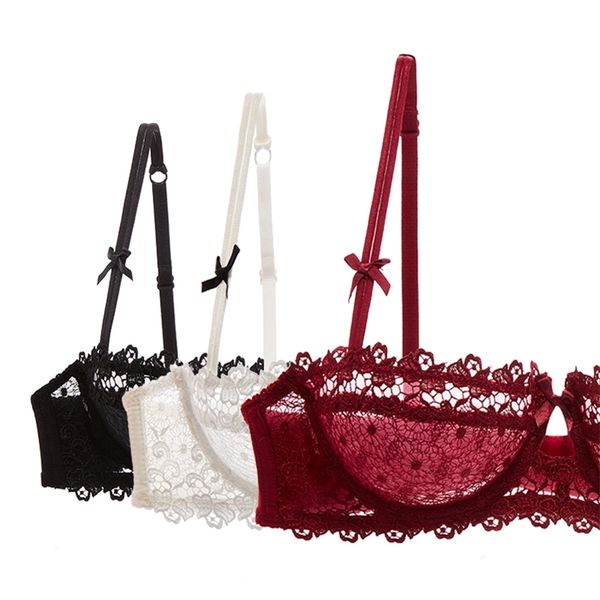 half cup lace bra female lingerie unlined transparent bras for women push up plus size underwear mesh brassiere a b c d 211110, Red;black
half cup lace bra female lingerie unlined transparent bras for women push up plus size underwear mesh brassiere a b c d 211110, Red;black