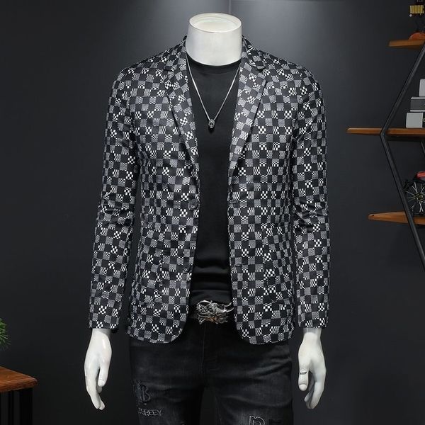 men's suits & blazers suit fabric technology scottish print jacket men's brand fashion business slim coat, White;black
men's suits & blazers suit fabric technology scottish print jacket men's brand fashion business slim coat, White;black