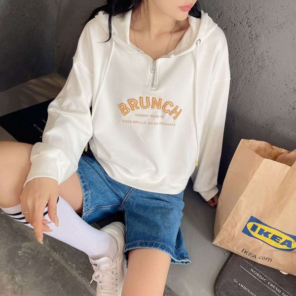 autumn and winter women's solid color hoodie thick long sleeve short simple fashion, Black
autumn and winter women's solid color hoodie thick long sleeve short simple fashion, Black
