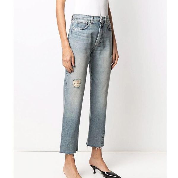 women's jeans women cropped straight distressed high waist zipper holes retro 2021 autumn female denim long pants, Blue
women's jeans women cropped straight distressed high waist zipper holes retro 2021 autumn female denim long pants, Blue