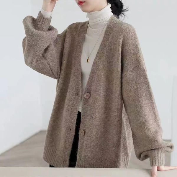 women's knits & tees knitted cardigan 2021 spring and autumn korean lantern sleeve loose sweater coat, White
women's knits & tees knitted cardigan 2021 spring and autumn korean lantern sleeve loose sweater coat, White