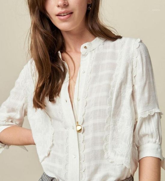 women's blouses & shirts women shirt 2021 summer french white retro lace design sense of minority artistic temperament fashion all-matc
women's blouses & shirts women shirt 2021 summer french white retro lace design sense of minority artistic temperament fashion all-matc