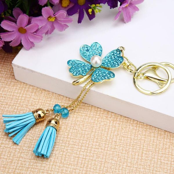 keychains lovely rhinestone flower keychain crystal clover car female bag pendant key chain charm creative gift, Silver
keychains lovely rhinestone flower keychain crystal clover car female bag pendant key chain charm creative gift, Silver