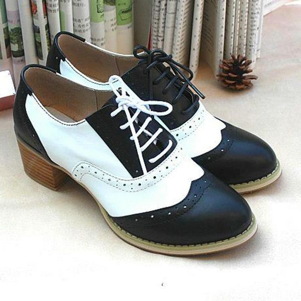 dress shoes genuine leather brockden black white high heels oxford vintage handmade thick heel shoe big size zapatos mujer moccasins
dress shoes genuine leather brockden black white high heels oxford vintage handmade thick heel shoe big size zapatos mujer moccasins