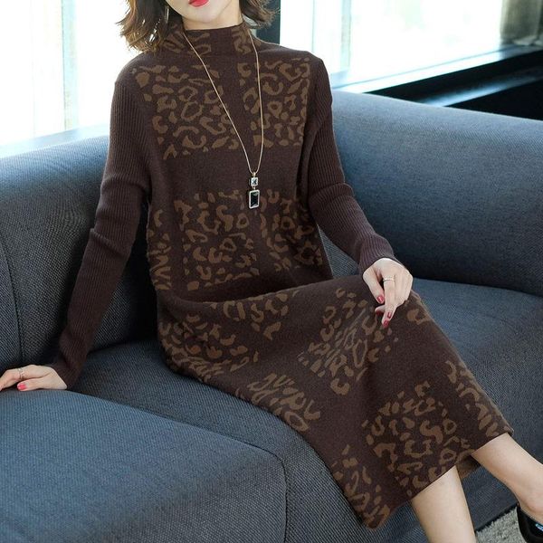 autumn and winter sweater dress 2021 women casual loose knit fashion long sleeve vintage floral print female knitwear y381 dresses, Black;gray
autumn and winter sweater dress 2021 women casual loose knit fashion long sleeve vintage floral print female knitwear y381 dresses, Black;gray