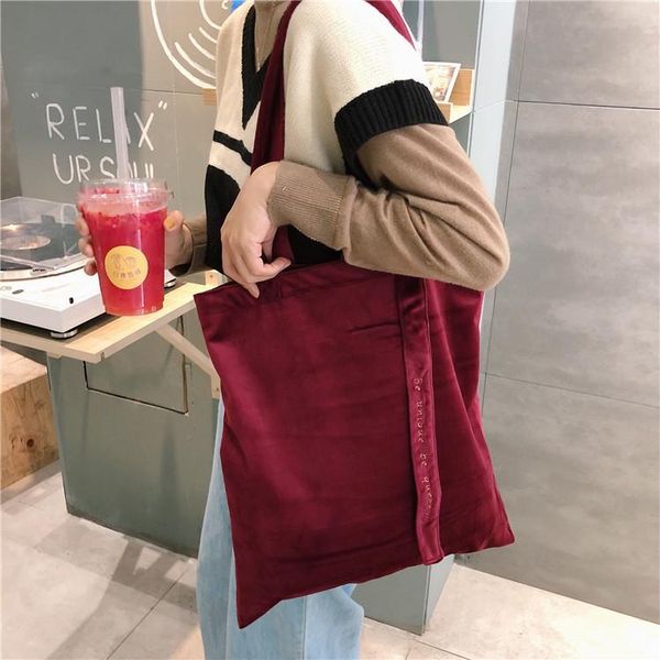 red velvet canvas bag embroidered letter streamer tote ins retro chic embroidery shopping with ribbon bags
red velvet canvas bag embroidered letter streamer tote ins retro chic embroidery shopping with ribbon bags