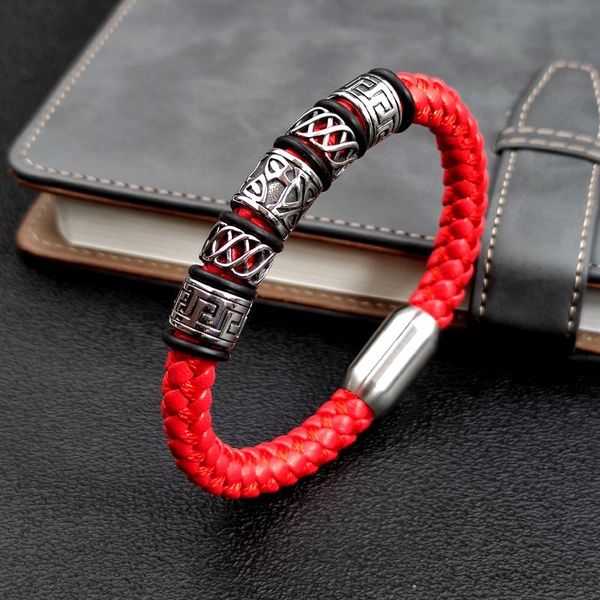 fashionista men red coffee black blue leather bracelet 316l stainless steel viking bead strong magnet clasp in 4 colour charm bracelets, Golden;silver
fashionista men red coffee black blue leather bracelet 316l stainless steel viking bead strong magnet clasp in 4 colour charm bracelets, Golden;silver