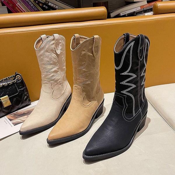 boots fashion womens slip-on leather round toe low-heeled shoes cowboy knight short tube bare, Black
boots fashion womens slip-on leather round toe low-heeled shoes cowboy knight short tube bare, Black