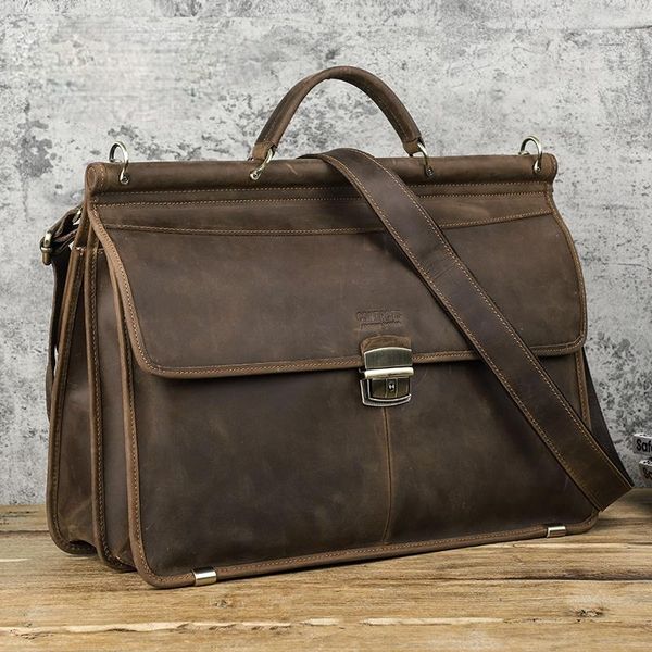 briefcases vintage men's briefcase crazy horse leather business lapbag for 15.6 inch large capacity shoulder messenger bags
briefcases vintage men's briefcase crazy horse leather business lapbag for 15.6 inch large capacity shoulder messenger bags