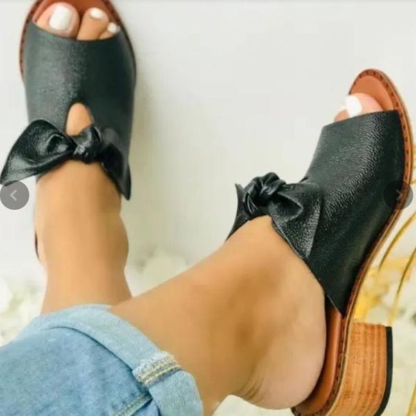 slippers 2021 summer women's soft sole pu skin bow sandals beach square heel fashion versatile 6kf255, Black
slippers 2021 summer women's soft sole pu skin bow sandals beach square heel fashion versatile 6kf255, Black