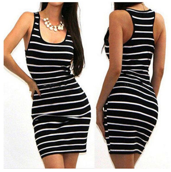casual dresses sleeveless women black and white stripe crew neck female bodycon 4xo9, Black;gray
casual dresses sleeveless women black and white stripe crew neck female bodycon 4xo9, Black;gray