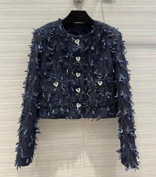 women's wool & blends european and american wear autumn 2022 long-sleeved round collar fashion single-breasted fringed tweed coat, Black
women's wool & blends european and american wear autumn 2022 long-sleeved round collar fashion single-breasted fringed tweed coat, Black