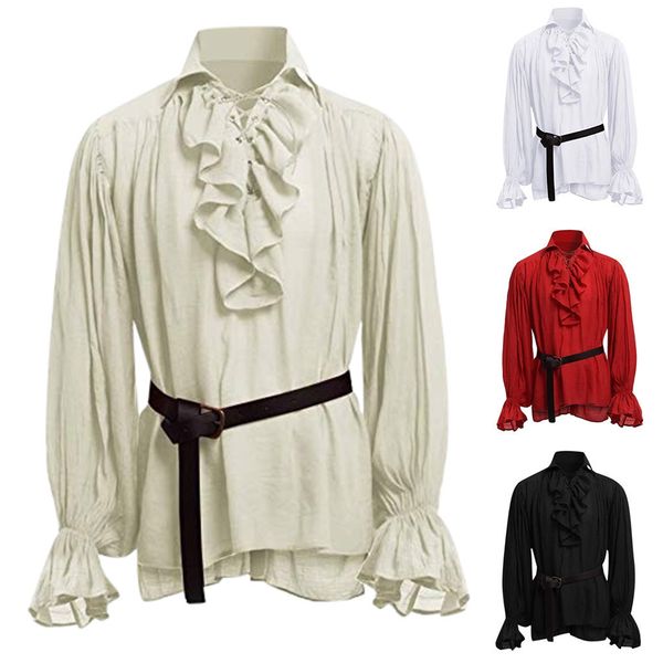 theme costume medieval renaissance lacing up shirt bandage adut men larp vintage costumes fluffy long sleeve for male pants belt, Black;red
theme costume medieval renaissance lacing up shirt bandage adut men larp vintage costumes fluffy long sleeve for male pants belt, Black;red
