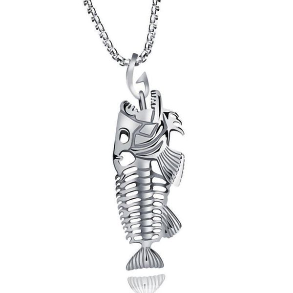 pendant necklaces retro stainless steel fishbone necklace european and american titanium jewelry, Silver
pendant necklaces retro stainless steel fishbone necklace european and american titanium jewelry, Silver