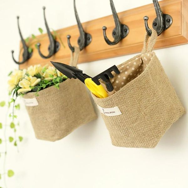 small storage sack stripe dot hanging bag box sundries basket jute cloth flower pot cosmetic lining bags home decor
small storage sack stripe dot hanging bag box sundries basket jute cloth flower pot cosmetic lining bags home decor