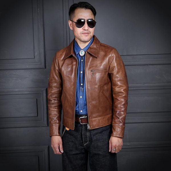 men's leather & faux 2021 vintage brown american casual style genuine jacket men large size 3xl real natural horsehide autumn short coa, Black
men's leather & faux 2021 vintage brown american casual style genuine jacket men large size 3xl real natural horsehide autumn short coa, Black