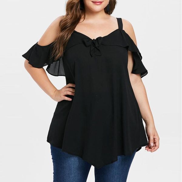 women's blouses & shirts summer chiffon v-neck blouse strapless short sleeve plus size for women casual l-5xl female, White
women's blouses & shirts summer chiffon v-neck blouse strapless short sleeve plus size for women casual l-5xl female, White
