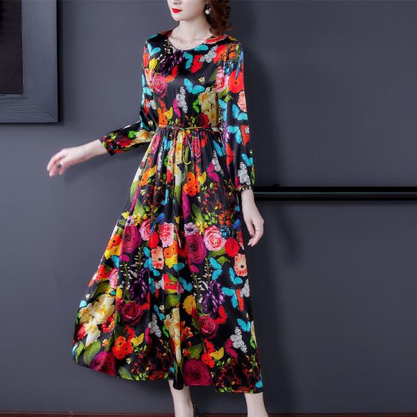 spring vintage loose 4xl plus size midi women dress boho floral mulberry silk long sleeve maxi elegant party vestidos casual dresses, Black;gray
spring vintage loose 4xl plus size midi women dress boho floral mulberry silk long sleeve maxi elegant party vestidos casual dresses, Black;gray