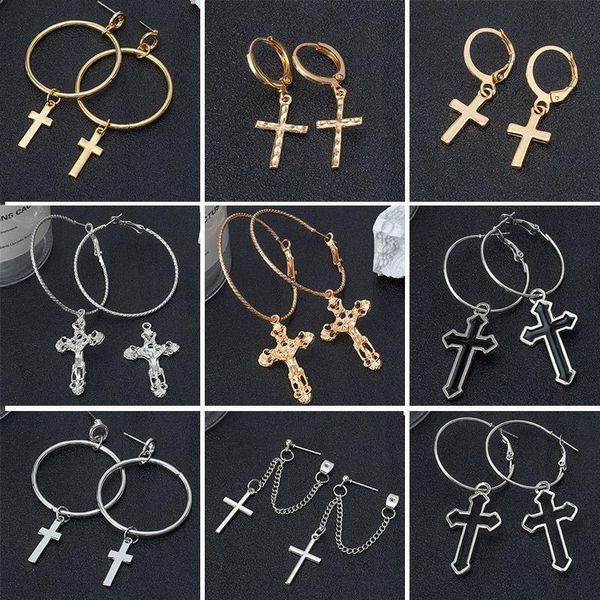 dangle & chandelier goth keychain fashion crosses earrings for women luxury stainless steel men metal cross hip hop punk jewelry gift, Silver
dangle & chandelier goth keychain fashion crosses earrings for women luxury stainless steel men metal cross hip hop punk jewelry gift, Silver