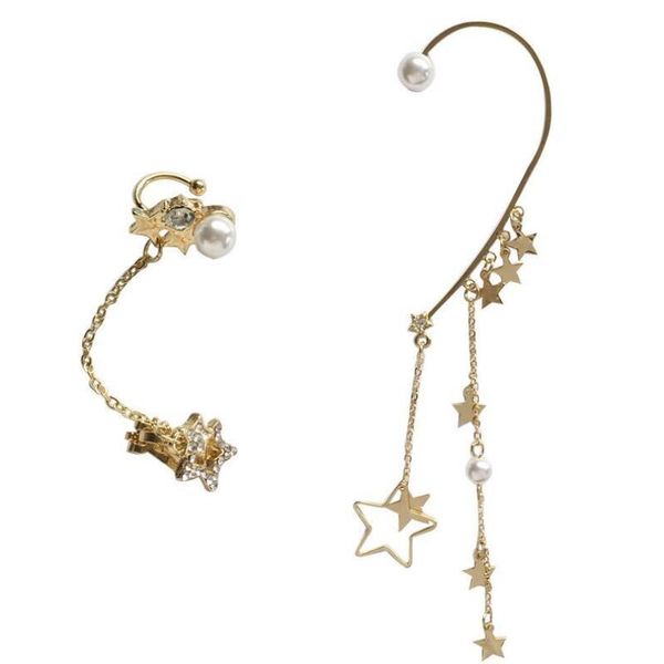 fashion ear cuff with asymmetric temperament beautiful women earring cuffs stars tassel pearl earrings, Silver
fashion ear cuff with asymmetric temperament beautiful women earring cuffs stars tassel pearl earrings, Silver