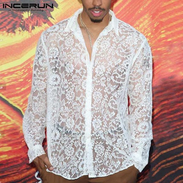 men's casual shirts 2021 men shirt lace transparent lapel long sleeve button printed mesh camisas streetwear party nightclub s-5xl, White;black
men's casual shirts 2021 men shirt lace transparent lapel long sleeve button printed mesh camisas streetwear party nightclub s-5xl, White;black
