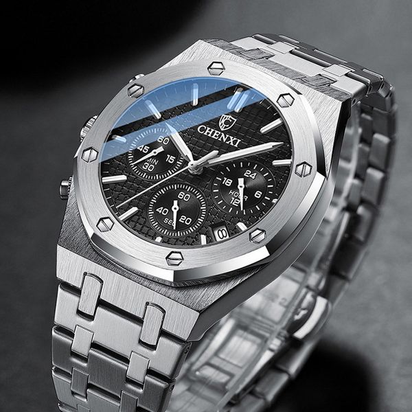 chronograph watches men silver stainless steel waterproof multi function calendar brand chenxi business casual sport male watchg, Slivery;brown
chronograph watches men silver stainless steel waterproof multi function calendar brand chenxi business casual sport male watchg, Slivery;brown