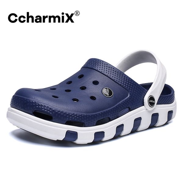 ccharmix men sandals summer beach rubber clogs fashion slip on mens clogs garden shoes male footwear big size 210624, Black 
ccharmix men sandals summer beach rubber clogs fashion slip on mens clogs garden shoes male footwear big size 210624, Black