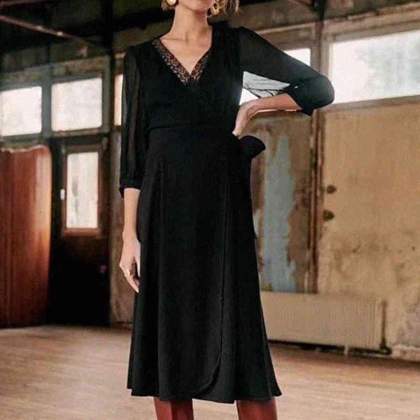 dresses lace black women patchwork silk transparence puff sleeve sashes high waist v neck long dress elegant femme robe chmg, Black;gray
dresses lace black women patchwork silk transparence puff sleeve sashes high waist v neck long dress elegant femme robe chmg, Black;gray
