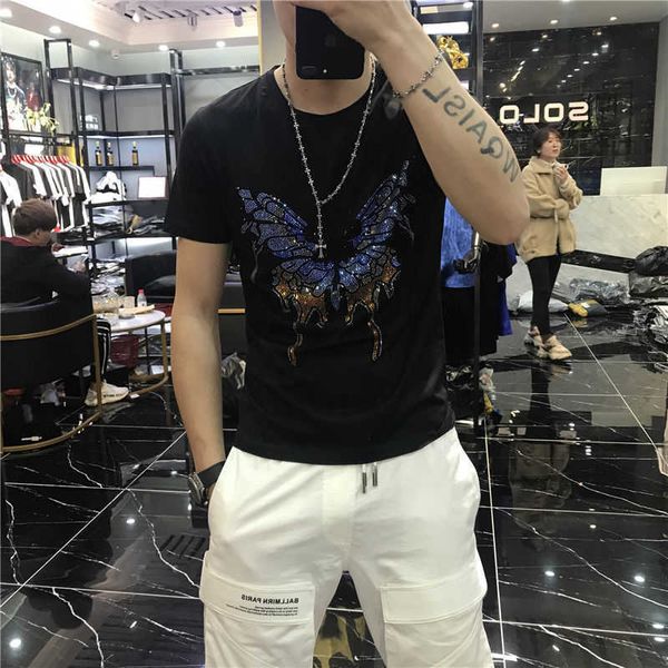w0613 new net red same short sleeve slim t-shirt fashion 2019 summer tide brand society, White;black
w0613 new net red same short sleeve slim t-shirt fashion 2019 summer tide brand society, White;black