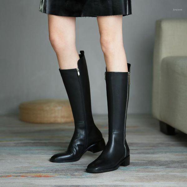 boots fashion zipper genuine leather square heel toe shoes knee-high size33-421, Black
boots fashion zipper genuine leather square heel toe shoes knee-high size33-421, Black
