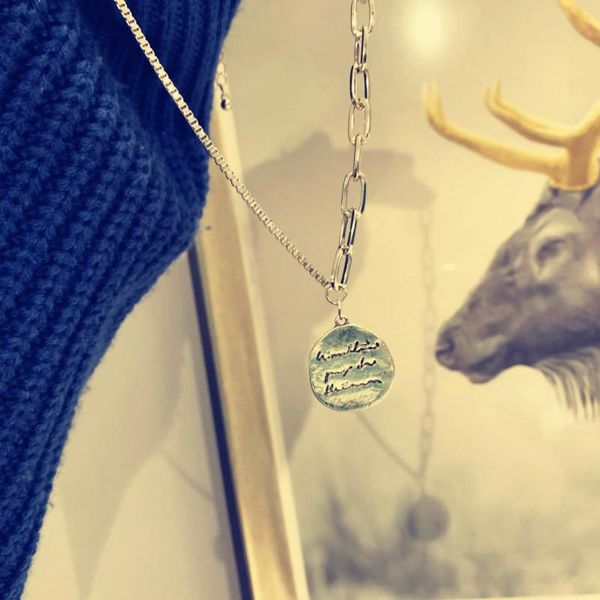 retro hip-hop punk style necklace simple creative asymmetrical choker letter trendy collarbone chain women pendant necklaces, Silver
retro hip-hop punk style necklace simple creative asymmetrical choker letter trendy collarbone chain women pendant necklaces, Silver