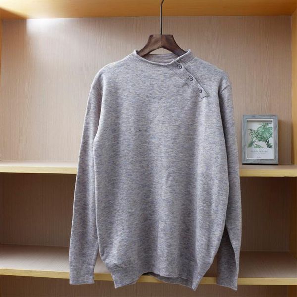 women's t-shirt winter oblique placket button half high collar literary inner pullover sweater color bottoming shirt long-sleeve women, White
women's t-shirt winter oblique placket button half high collar literary inner pullover sweater color bottoming shirt long-sleeve women, White