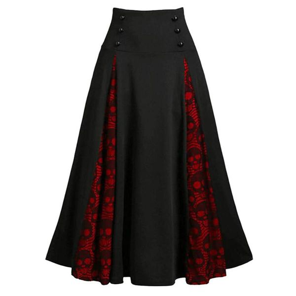 skirts women vintage elastic waist gothic midi skirt skull lace patchwork halloween pleated, Black
skirts women vintage elastic waist gothic midi skirt skull lace patchwork halloween pleated, Black
