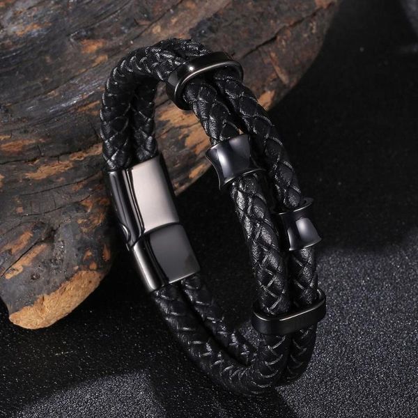charm bracelets luxury accessories bangle men fashion black genuine leather diy combination wild handsome gift, Golden;silver
charm bracelets luxury accessories bangle men fashion black genuine leather diy combination wild handsome gift, Golden;silver