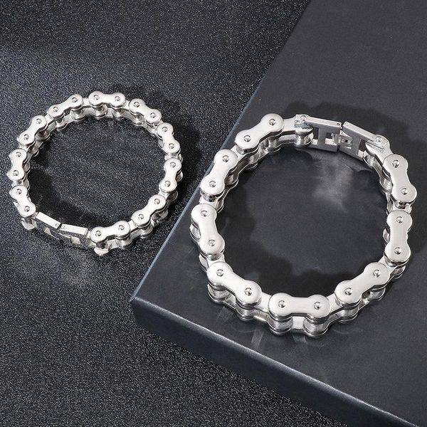 trendy men's fashion accessories stainless steel bracelet simple and versatile motorcycle bicycle chain jewelry link,, Black
trendy men's fashion accessories stainless steel bracelet simple and versatile motorcycle bicycle chain jewelry link,, Black