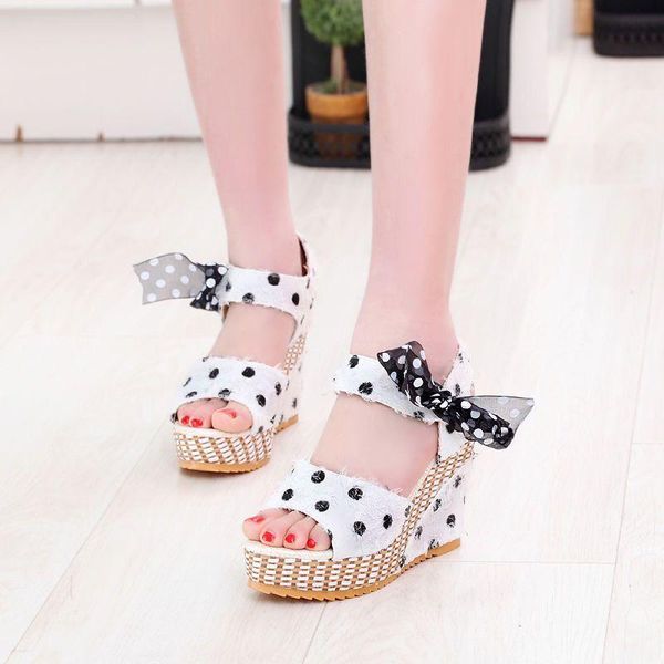 sandals 2021women dot bowknot design platform wedge female casual high increas shoes ladies fashion ankle strap open toe, Black
sandals 2021women dot bowknot design platform wedge female casual high increas shoes ladies fashion ankle strap open toe, Black