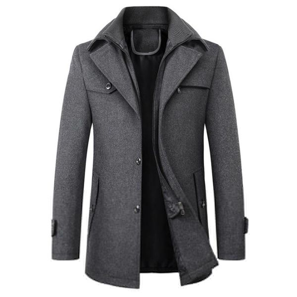 men's wool & blends winter men coats slim fit thick woolen overcoat casual warm windbreaker jacket male brand clothing, Black
men's wool & blends winter men coats slim fit thick woolen overcoat casual warm windbreaker jacket male brand clothing, Black