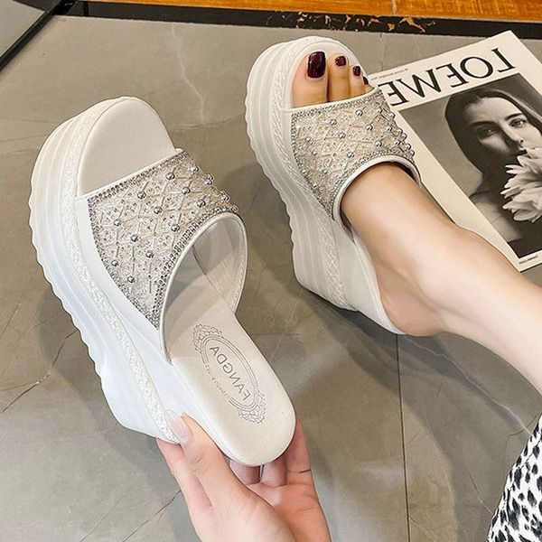slippers 2021 est crystal wedge heels super high leisure summer sandals women platform slides fish mouth, Black
slippers 2021 est crystal wedge heels super high leisure summer sandals women platform slides fish mouth, Black