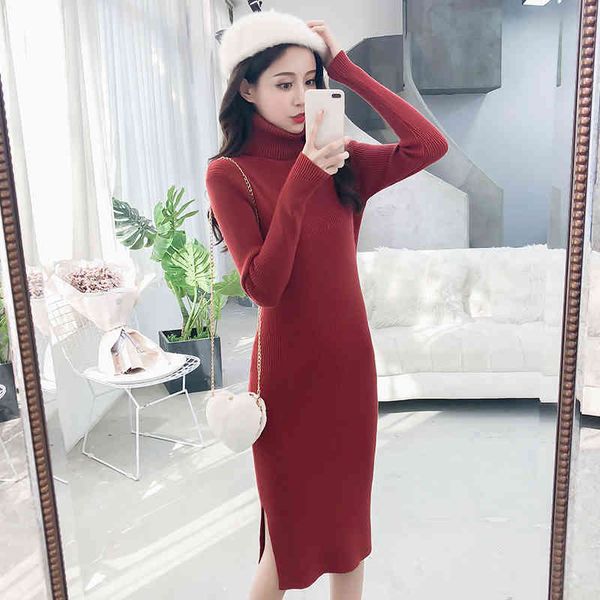 dress fall, turtleneck, women's warm, winter, thick, knitted or crocheted, knee-split hem bodycon dress. 5vc8, Black;gray
dress fall, turtleneck, women's warm, winter, thick, knitted or crocheted, knee-split hem bodycon dress. 5vc8, Black;gray