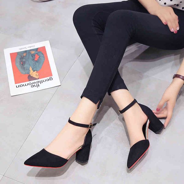 slippers thick-heeled high-heeled sandals summer fashion buckle shoes suede ladies single wild work os64, Black
slippers thick-heeled high-heeled sandals summer fashion buckle shoes suede ladies single wild work os64, Black