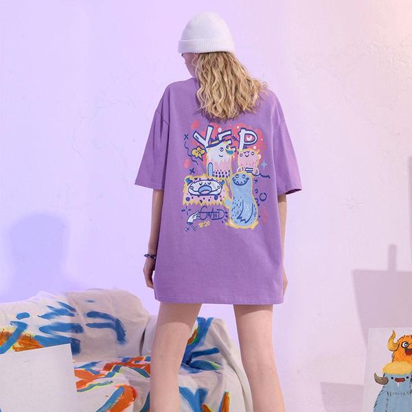 women's t-shirt cotton loose purple tshirt funny streetwear female tee short sleeve fashion korean japan t shirt hip hop clothes girl, White
women's t-shirt cotton loose purple tshirt funny streetwear female tee short sleeve fashion korean japan t shirt hip hop clothes girl, White