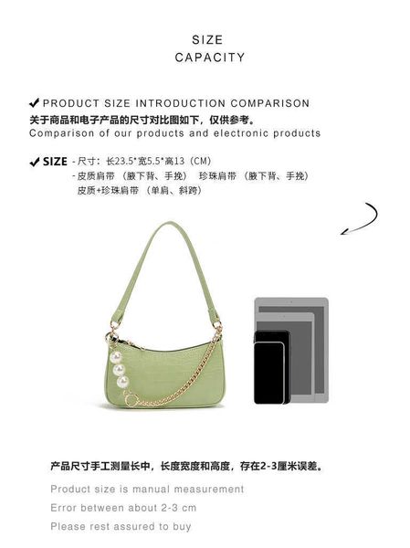 2022trendy shoulder bag female design niche summer pearl chain baguette french crocodile pattern underarm crossbody
2022trendy shoulder bag female design niche summer pearl chain baguette french crocodile pattern underarm crossbody