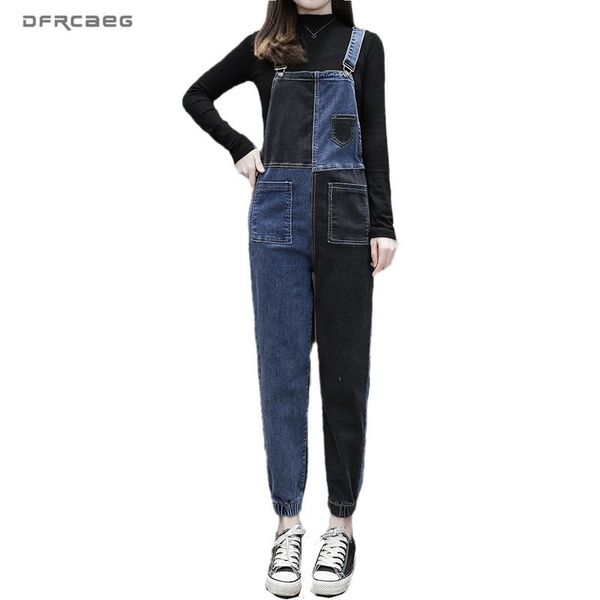 women's jumpsuits & rompers patchwork suspender denim jumpsuit pants women 2021 spring straps jeans overalls trousers female casual sal, Black;white
women's jumpsuits & rompers patchwork suspender denim jumpsuit pants women 2021 spring straps jeans overalls trousers female casual sal, Black;white