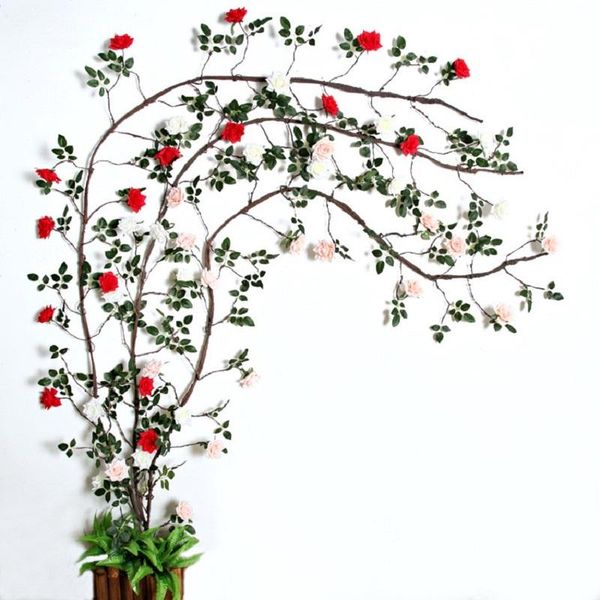 decorative flowers & wreaths artificial plant rose flower rattan wall silk fake garland hanging leaves vine wedding decoration garden home d
decorative flowers & wreaths artificial plant rose flower rattan wall silk fake garland hanging leaves vine wedding decoration garden home d